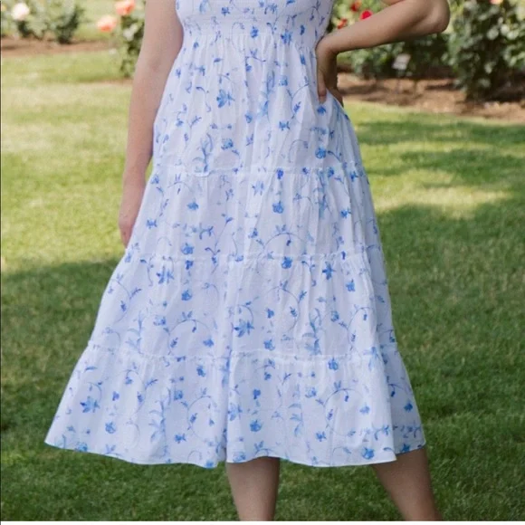 NEW Hill House Ellie Nap Dress in Blue Botanical Large - Picture 4 of 14
